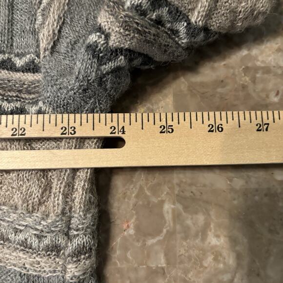 Alpaca 111 Cardigan Mens XL Brown 3D Knit 100% Alpaca Wool Sweater Cable - Picture 10 of 13